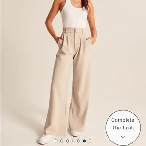 a&f beige trousers
